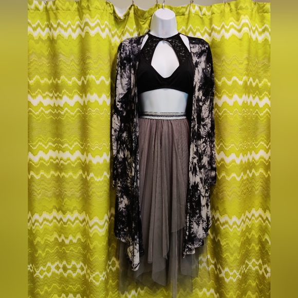 Black And Gray Tie-dye Cardigan - Picture 3 of 6